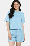 Zivame Starry Dreams Knit Cotton Shorts Set - Leisure Time — thumbnail 2